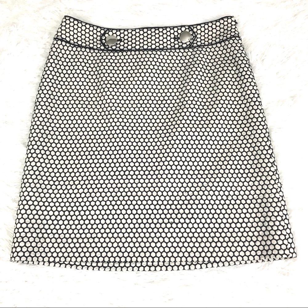 Ann Taylor pencil skirt cream black Sz 8P